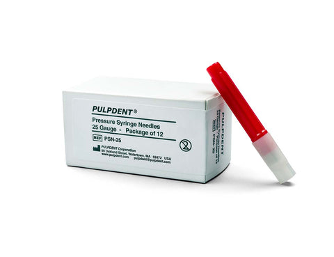 Pulpdent PSN-25 Pressure Dental Syringe Needles 25 Gauge 1.25" 12/Pk