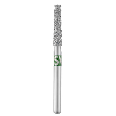 SS White 885-012C Piranha FG Friction Grip Beveled Cylinder Coarse Grit Diamond Burs 25/Pk