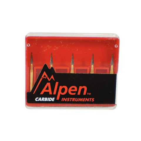 Coltene Whaledent R707611 Alpen #7611 FG Friction Grip Trimming & Finishing Flute Tapered Carbide Burs 5/Pk