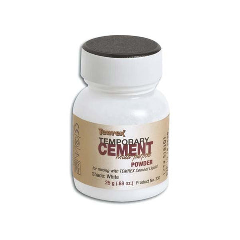 Temrex 330-WHITE Multi-Purpose Temporary Dental Cement Powder White 25 Gm
