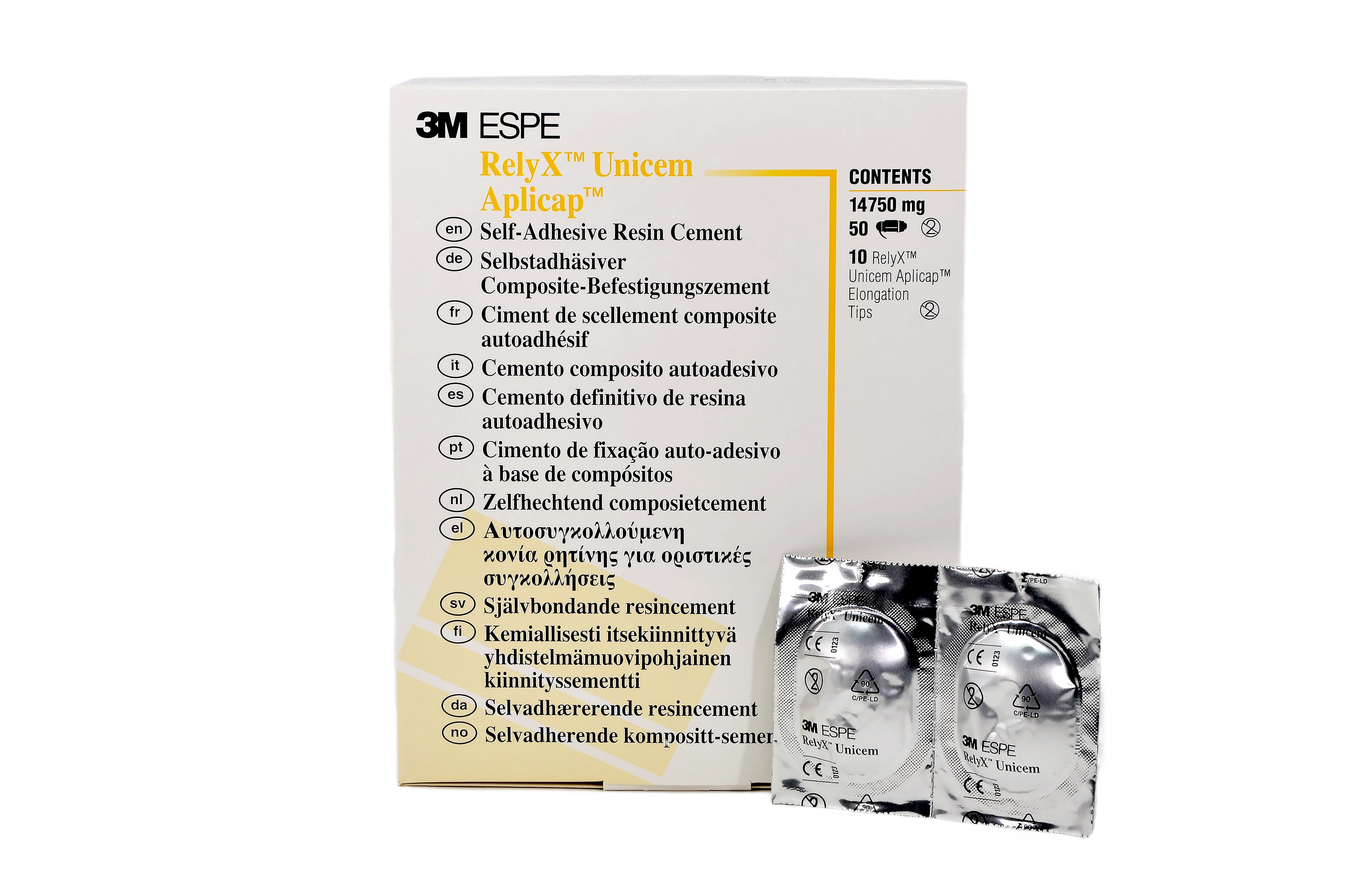 3M ESPE 56817 RelyX UniCem Aplicap Self Adhesive Universal Resin Cement Capsules A3 295 mg 50/Pk EXP Oct 2025