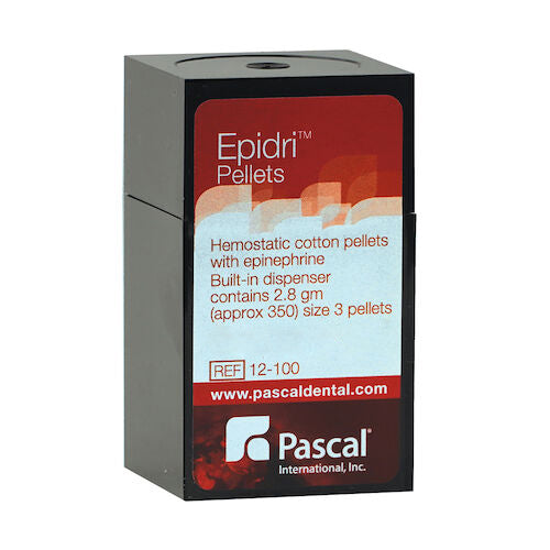 Pascal 12-100 Epidri Cotton Retraction Pellets #3 Epinephrine Yellow 450/Bx