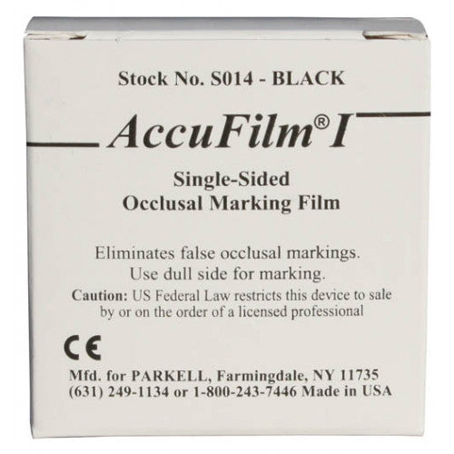 Parkell S014 AccuFilm I Articulating Film Single Sided Black .0008" 280/Bx