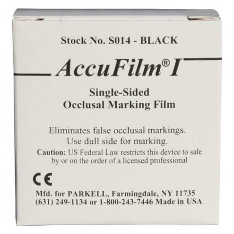 Parkell S014 AccuFilm I Articulating Film Single Sided Black .0008" 280/Bx