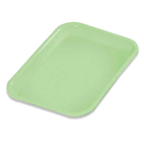 Plasdent 300FMS-4 Flat Tray Size F Mini Neon Green 9 5/8" x 6 5/8 x 7/8"