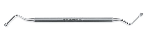 Premier Dental 1003165 Double End Lucas Alveolar #87 Surgical Curette With LTO Octagonal Handle