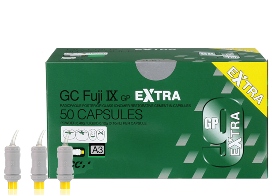 GC 012250 Fuji IX GP Extra Glass Ionomer Dental Capsules A3 50/Pk 002536