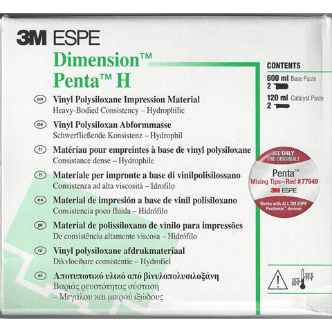 3M ESPE 36714 Dimension Penta H Heavy Body VPS Impression Material 300 mL 2/Pk EXP Apr 2023