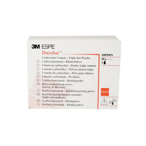 3M ESPE 38236 Durelon Carboxylate Luting Cement Powder Regular Set 3/Pk 20 Gm Damaged box