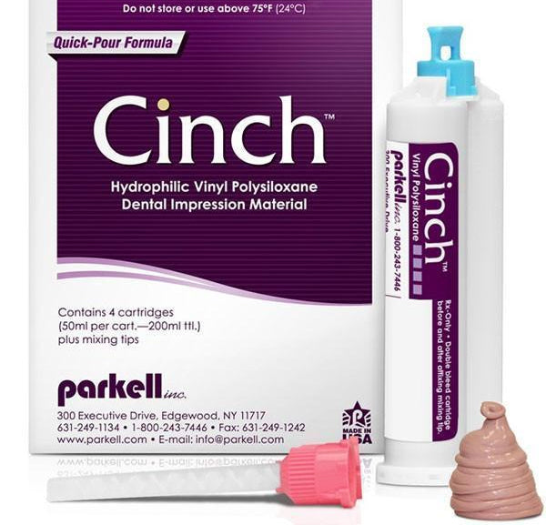 Parkell S453S Cinch Medium Body Fast Set VPS Bite Registration Split Cartridges 4/Pk