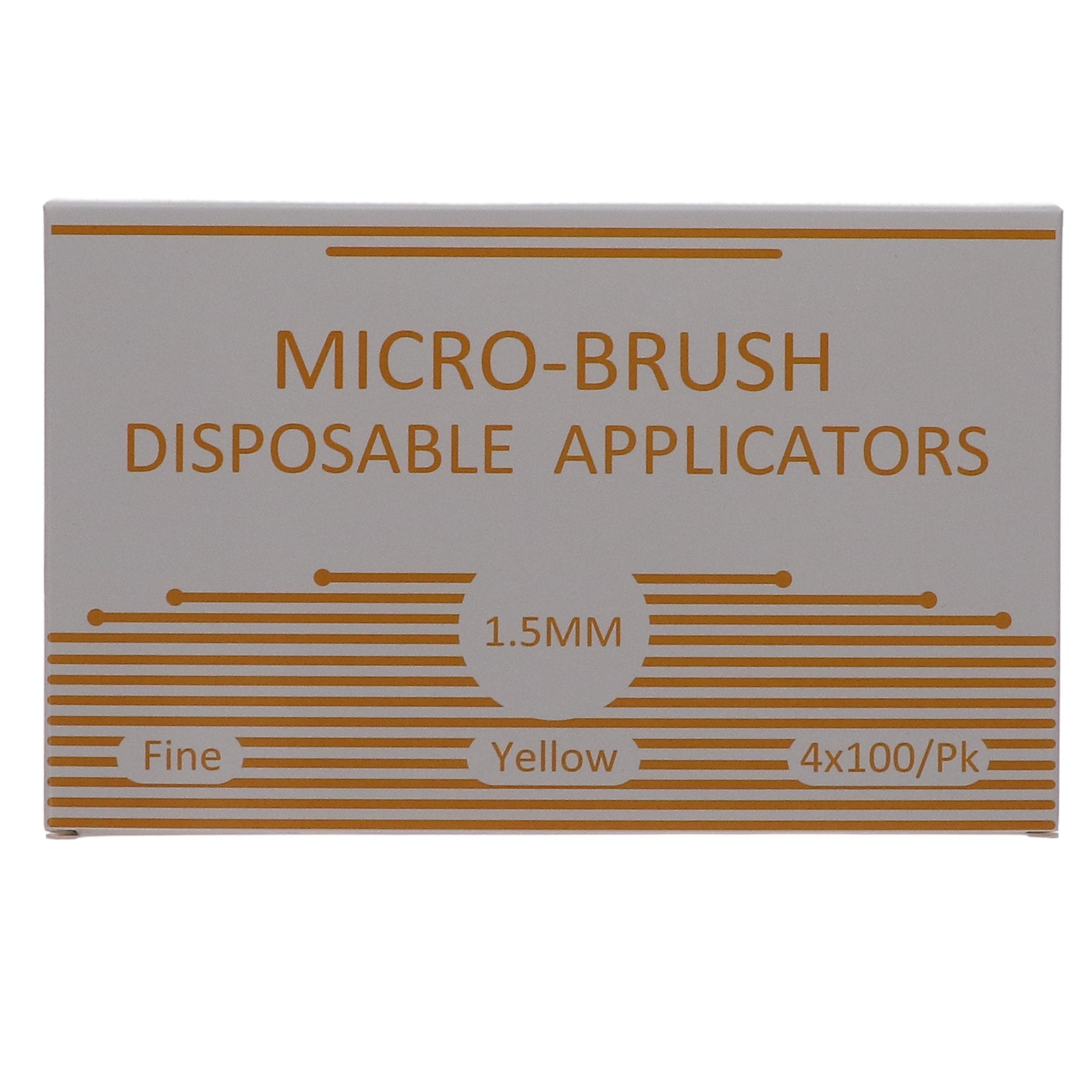 House Brand Dentistry 101320 Micro-Brush Disposable Applicators Fine Yellow 4 x 100/Pk