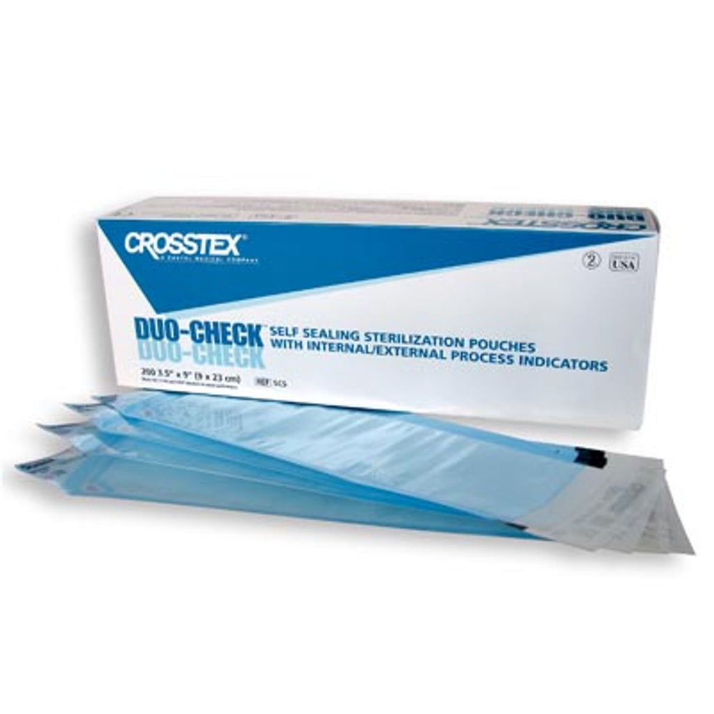 Crosstex SCL Duo-Check Self-Sealing Sterilization Pouches 7.5" X 13" 200/Bx