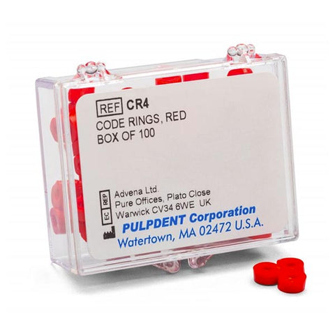 Pulpdent CR4 Instrument Color Code Rings Silicone Standard Red 100/Pk