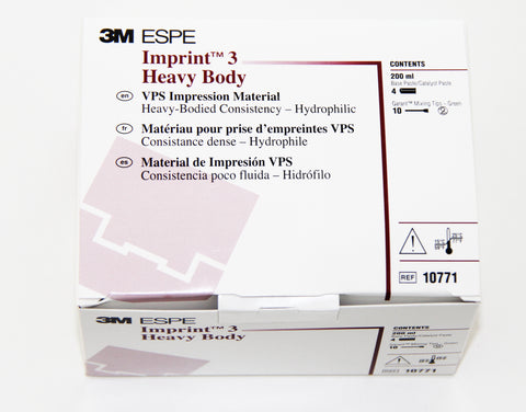 3M ESPE 10771 Imprint 3 VPS Impression Material Garant Cartridges Heavy Body 4/Pk 10 Tips