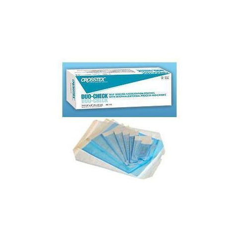 Crosstex SCM Duo-Check Self Sealing Sterilization Pouches 5.25" x 10" 200/Bx