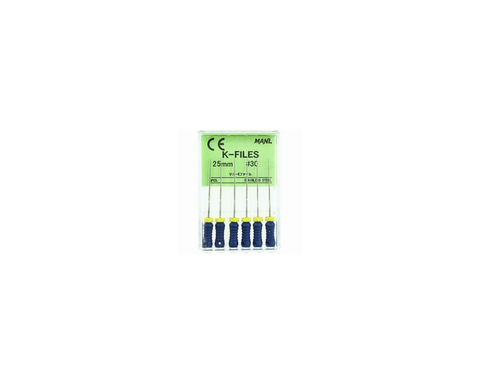 Mani MK3130 K-File with Plastic Handle & Endo Stop 31mm 0.02 Taper #30 Blue 6/Pk