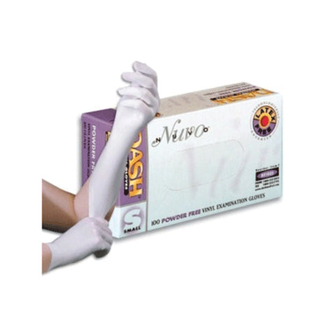 Dash Medical NV100S Nuvo Vinyl Exam Gloves Powder Free Small 100/Bx