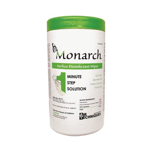 Air Techniques H6171 Monarch 1 Minute Surface Disinfectant Wipes 7" X 9" 100/Pk