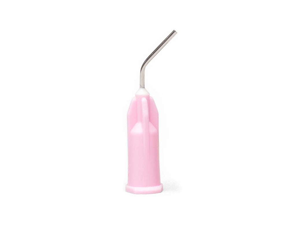 Pulpdent 20L100 Prebent Applicator Dental Dispenser Tips 20 Gauge 0.5" Pink 100/Pk