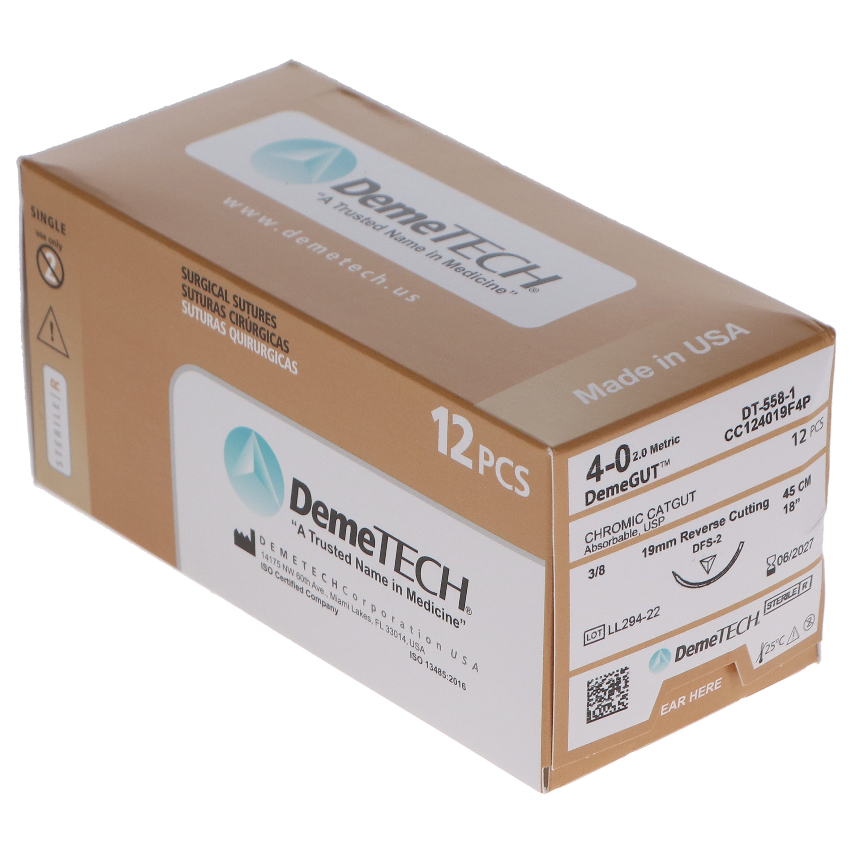 House Brand Dentistry 103145 Chromic Gut Absorbable Sutures C-6 4/0 18