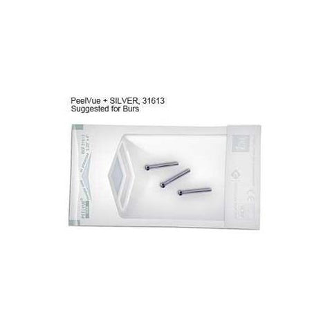 Kerr Dux Dental 31613 PeelVue+ Self Sealing Sterilization Pouches 2.25" x 4" Silver 200/Bx