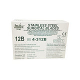 Miltex Integra 4-312B Sterile Stainless Steel Surgical Scalpel Disposable Blades #12B 100/Bx