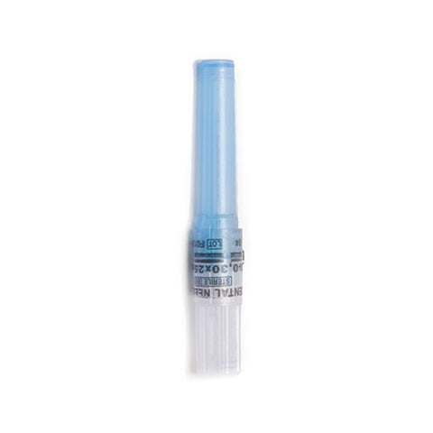 Quala DP47830 Dental Needles 30 Gauge Short .75" Blue Pre-Threaded Plastic Hubs 100/Pk