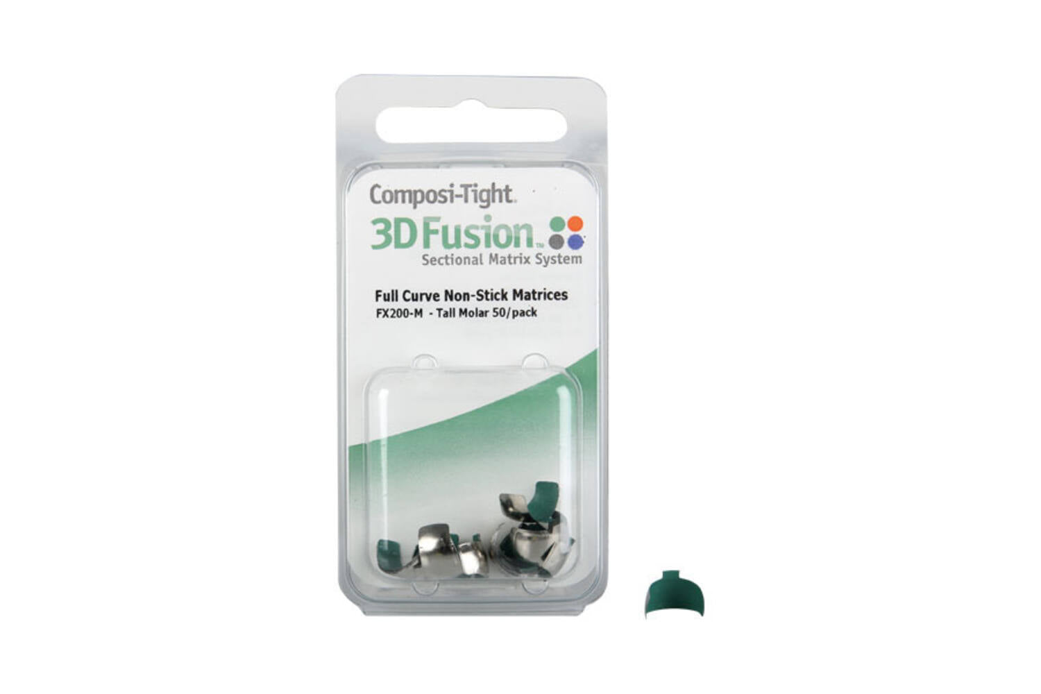 Garrison FX200-M Composi-Tight 3D Fusion Full Curve Molar Matrices Large Green 50/Pk