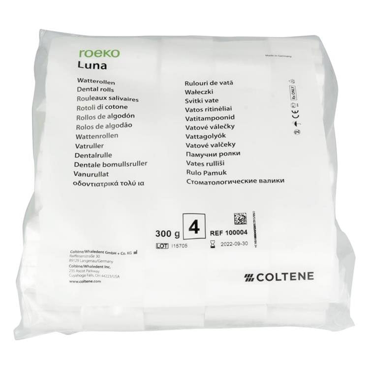 Coltene Whaledent 100004 Roeko Luna Cotton Dental Rolls Size # 4 300 g