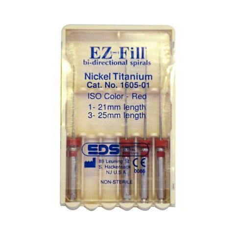 Essential Dental Systems 1605-01 EZ-Fill Bi-Directional Spirals Nickel Titanium Assorted 4/Pk