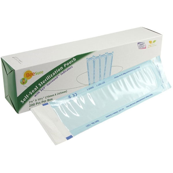 Cranberry BE1221 BeeSure Self-Seal Sterilization Pouches 2.75