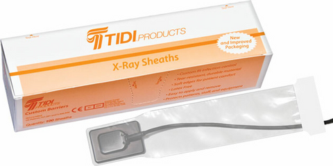 Tidi 20824 Dental X-Ray Sensor Sheaths Schick Size #1 1.875" X 7.5" 100/Pk