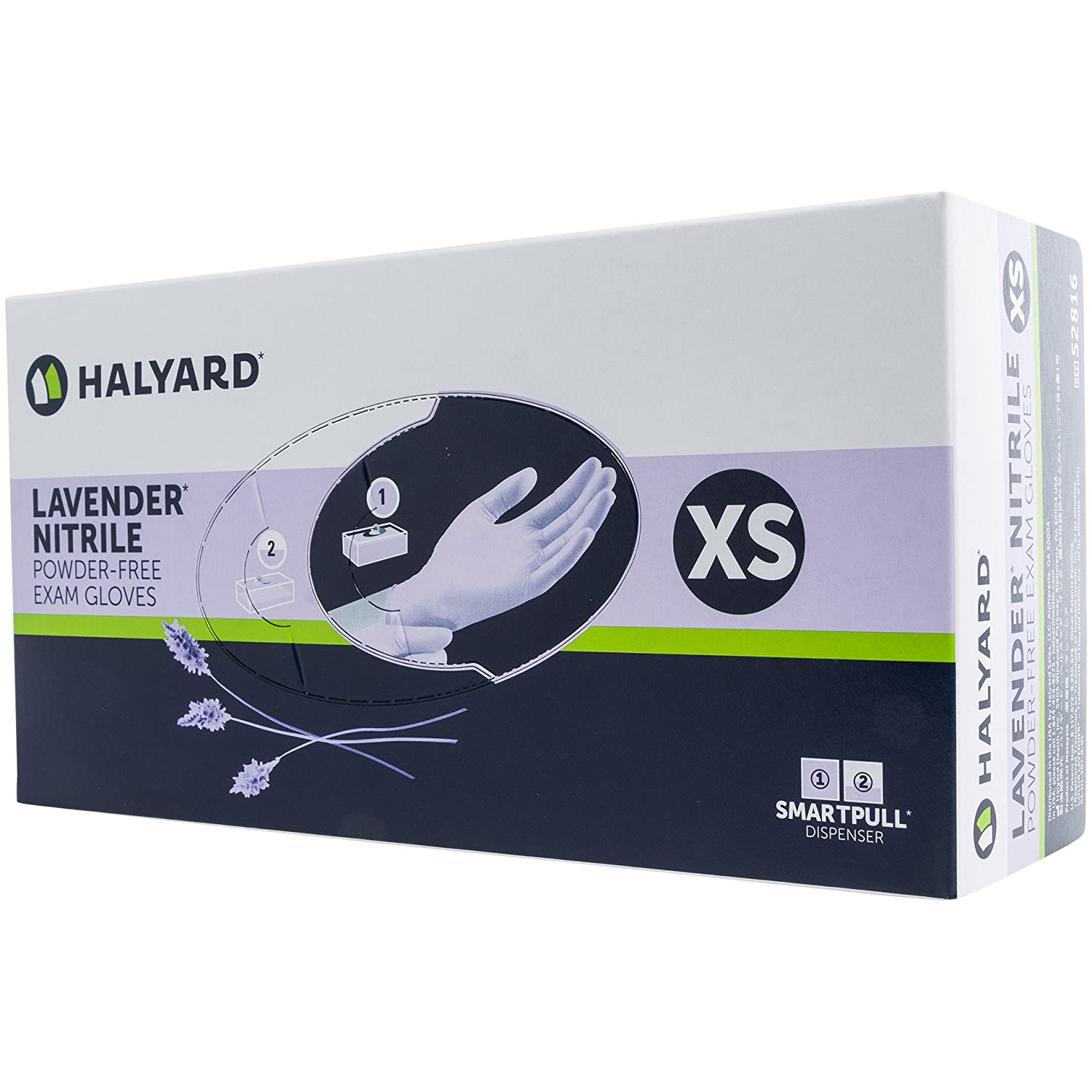 Halyard 52816 Kimberly Clark Nitrile Exam Gloves X-Small 250/Box Lavender 10/PK