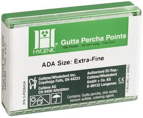 Coltene Whaledent H01471 Gutta Percha Endodontic Points #25 100/Pk