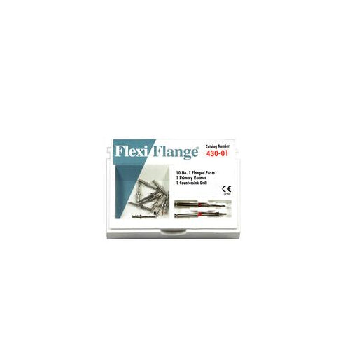 Essential Dental Systems 430-01 Flexi-Flange Stainless Steel Posts #1 Red 10/Pk