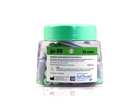 SDI 4412303 GS-80 2 Spill Regular Set Dispersed Phase Alloy Amalgam Capsules 600 mg 50/Bag