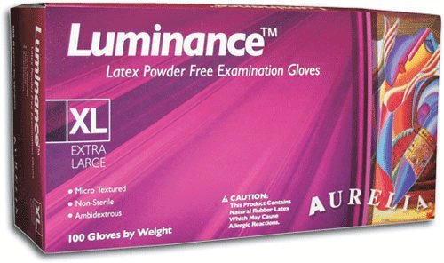 Supermax 29886 Aurelia Luminance Powder Free Latex Exam Gloves Small 100/Bx
