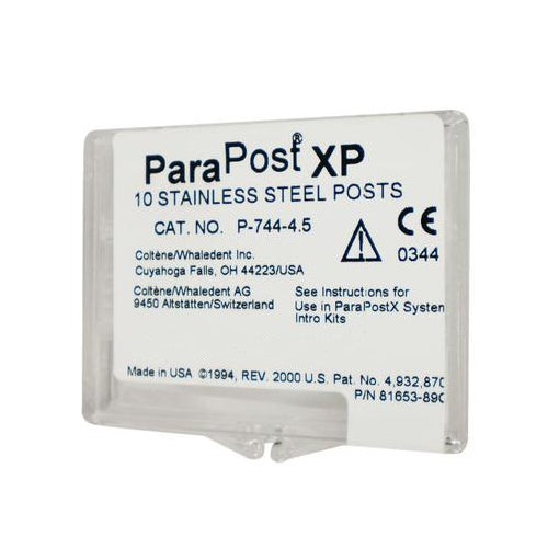 Coltene Whaledent P744-4.5 ParaPost XP Stainless Steel Posts .045" Blue 10/Pk