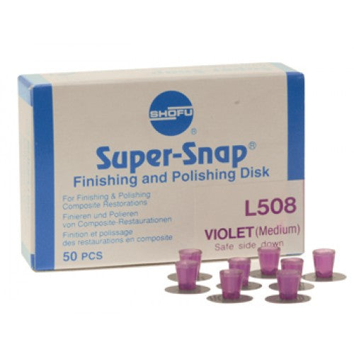 Shofu Dental L508 Super-Snap Finishing & Polishing Disks Medium Regular Dark Violet 50/Bx