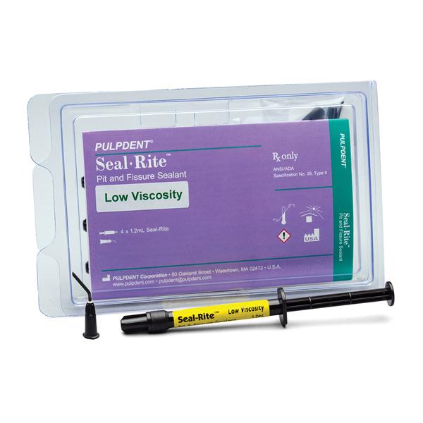 Pulpdent SEAL-LV Seal-Rite Pit & Fissure Sealant Low Viscosity Syringe Kit 4/Pk
