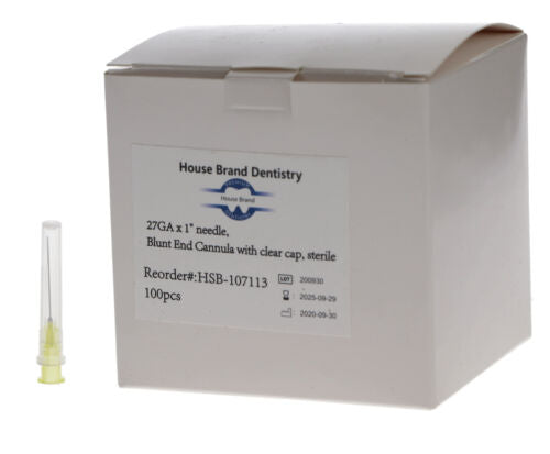 House Brand Dentistry 107113 Endo Irrigating 27 Gauge Dental Needles 100/Pk