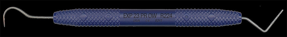 PDT R224 Cruise Line Expro 23/OW Double End Dental Explorer Shepherd's Hook Blue