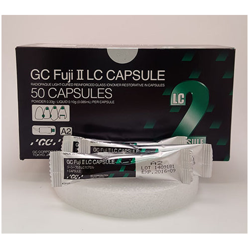 GC 000139 Fuji II LC Light Cure Glass Ionomer Restorative Capsules A2 50/Pk