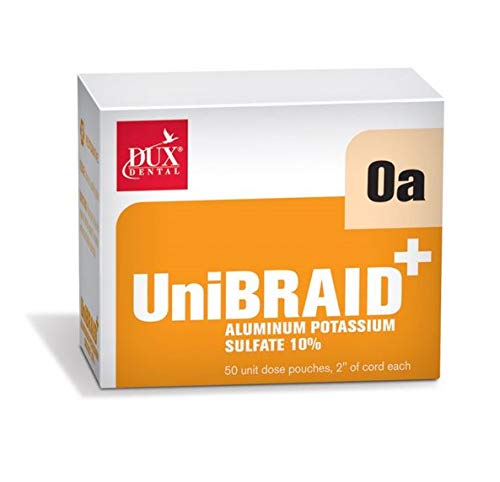 Dux Dental 13360 Unibraid+ Retraction Cord With Aluminum Potassium 0a #0 Fine 50/Bx