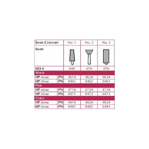 Shofu Dental 481A Lab Series #1 Handpiece HP Coral Stones Mounted Points 12/Pk