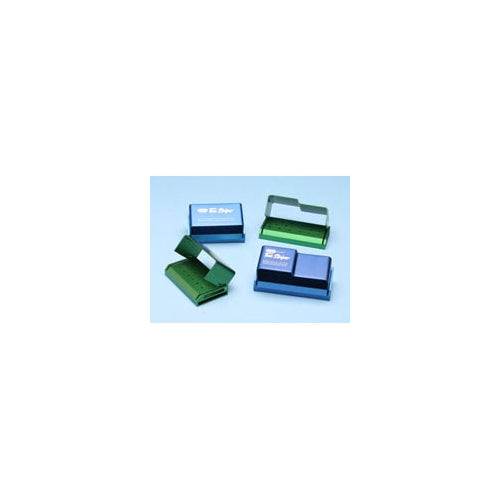 Premier Dental 9051025 Two Striper 17 Hole RA FG Bur Block Aluminum Blue