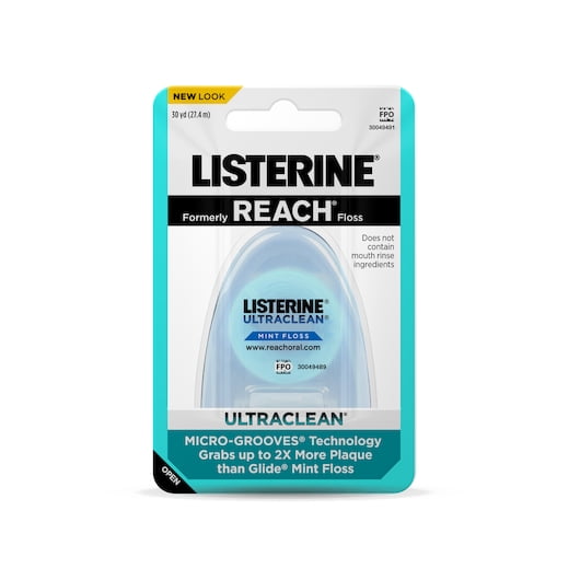 Johnson & Johnson 523521300 Reach Listerine Ultra Clean Dental Floss Mint 30 Yards