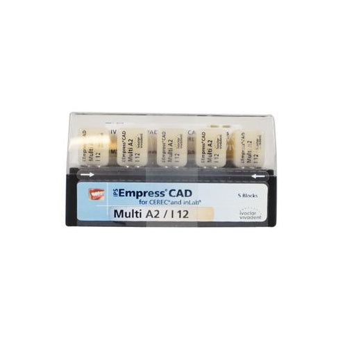 Ivoclar Vivadent 602593 Empress CAD CEREC inLab Multi Chromatic Blocks A2 I12 5/Pk