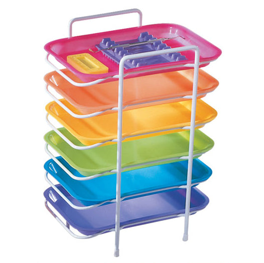 Plasdent 300FMS-2 Flat Tray Size F Mini Neon Blue 9 5/8