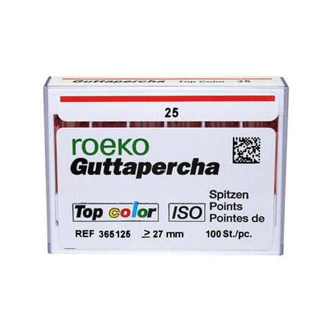 Coltene ROEKO 365196 Dental Guttapercha Points Top Color ISO Size 15-40 100/Pk